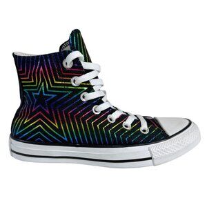 Converse Rainbow High Top Sneaker Metallic All Star Womens Size 6 Chuck Taylor
